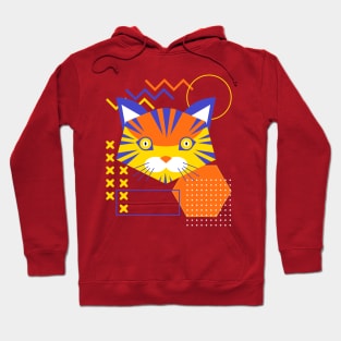 Geometric Cat Face Abstract Shapes Hoodie